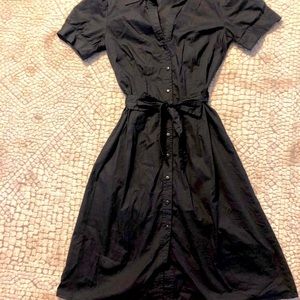 Adorable Black Button up dress w/ tied waist Never sold